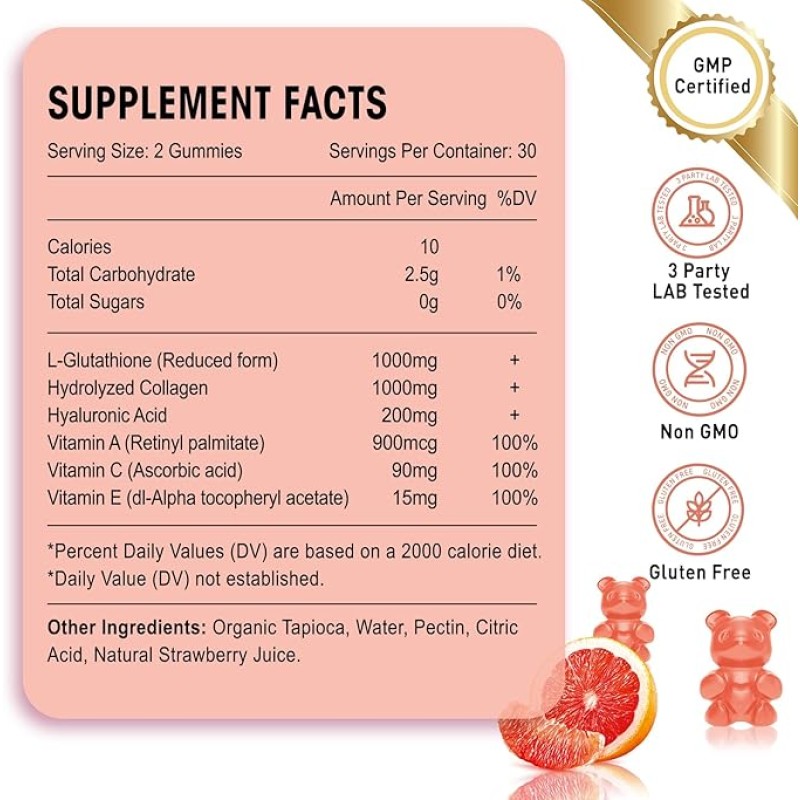 L-Glutathione Gummies Manufacturer - OEM Hair Nail Skin Supplement