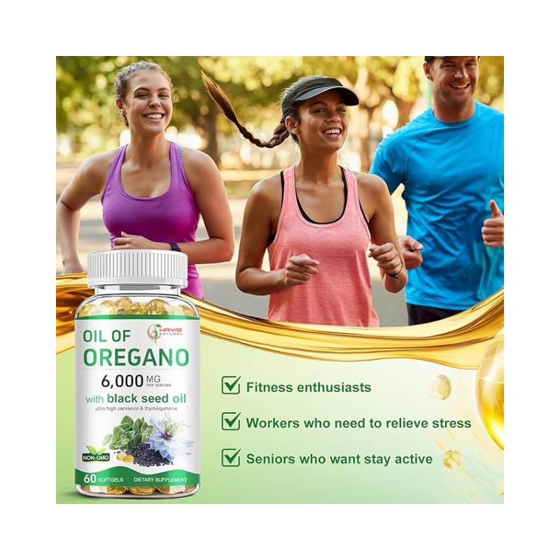 Oregano Softgel Manufacturer - OEM 2 in 1 6000mg Black Seed Oil