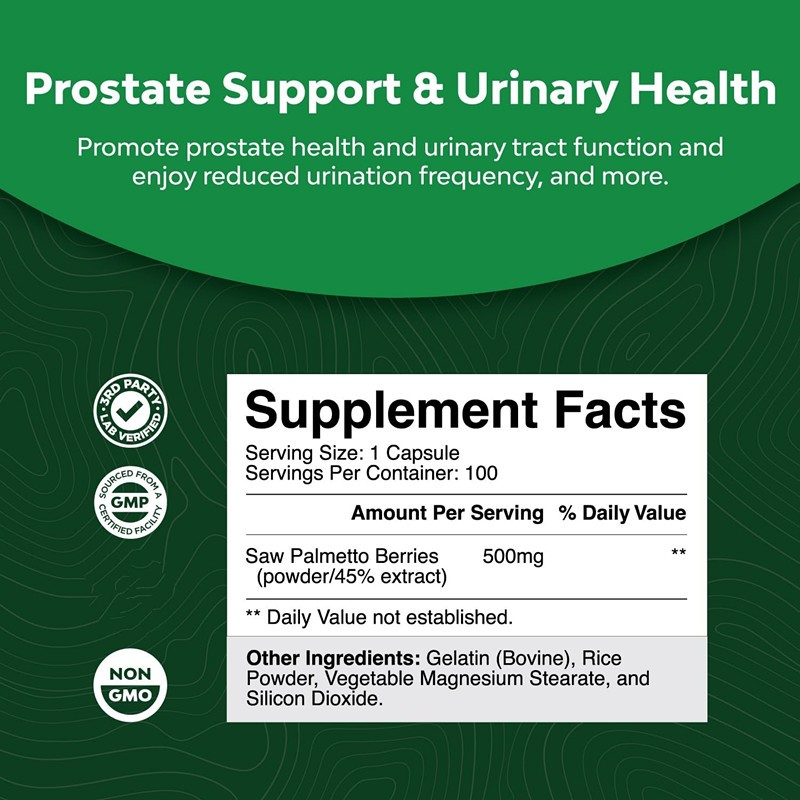 Saw Palmetto Capsules Supplier - Gluten-Free Hair Loss Prevention