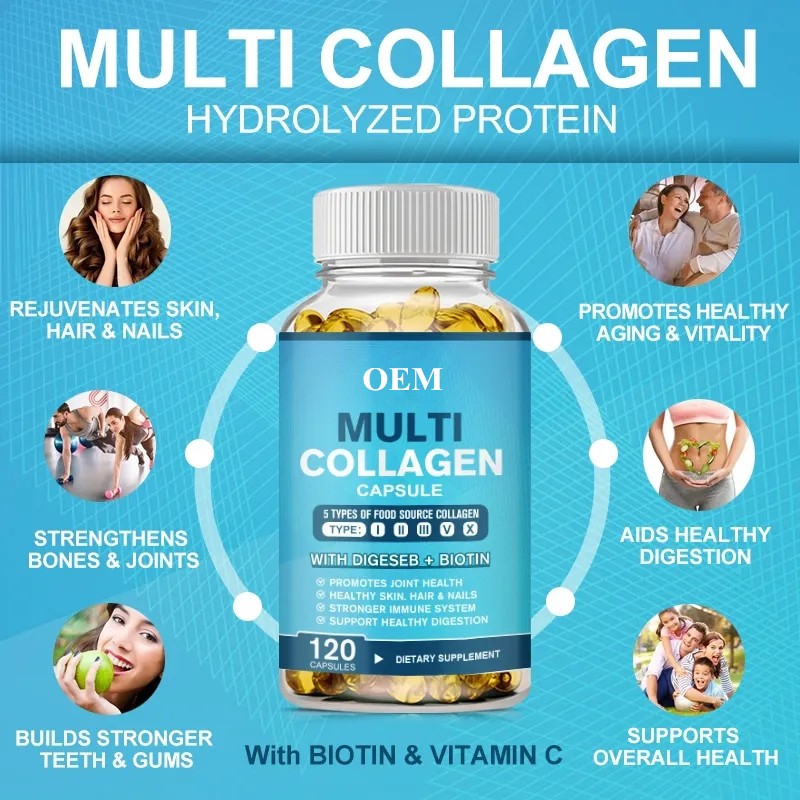 Multi-Collagen Capsules Supplier - Vitamin C Biotin Safe