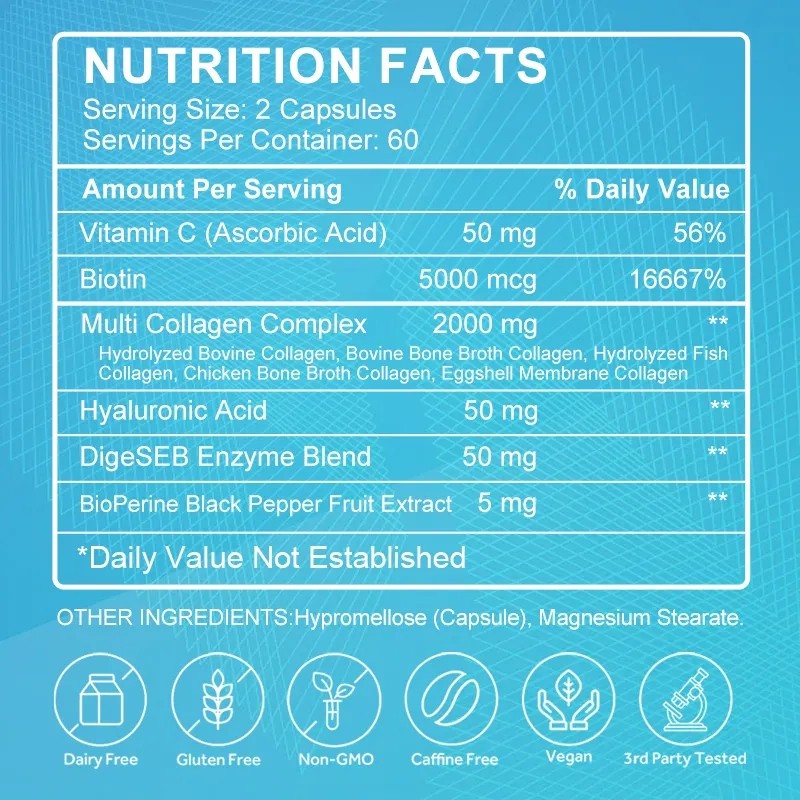 Multi-Collagen Capsules Supplier - Vitamin C Biotin Safe