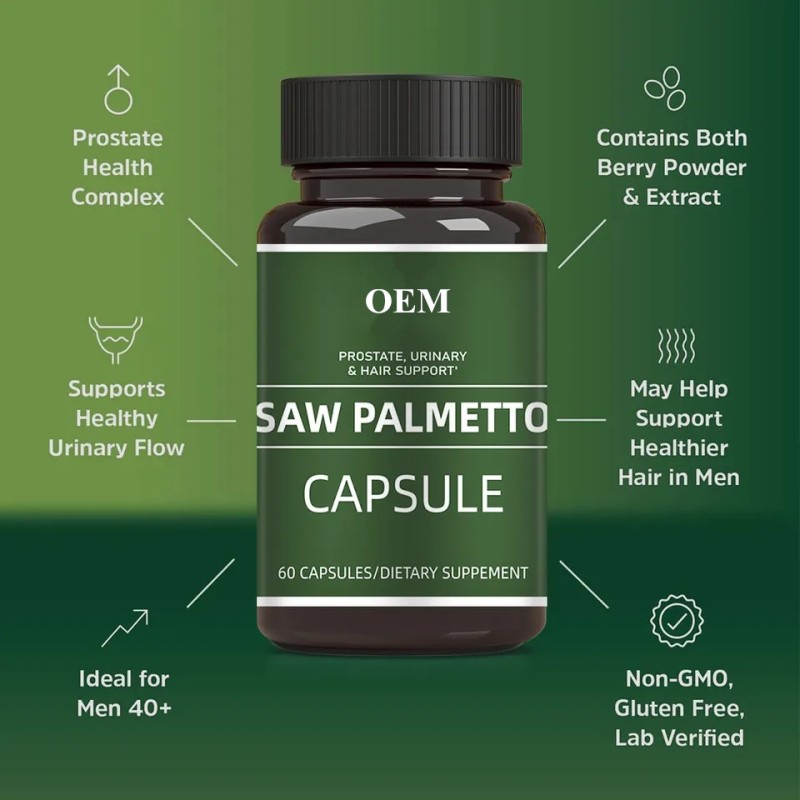 Saw Palmetto Capsules Supplier - Gluten-Free Hair Loss Prevention