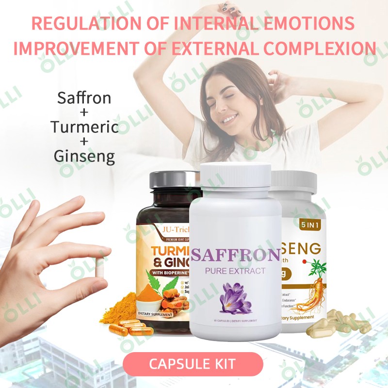 Dietary Supplement Kit Supplier - Turmeric Saffron Ginseng Capsules