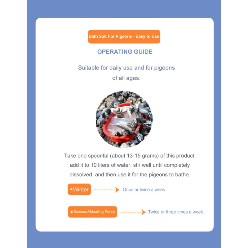 Bath Salt for Racing Pigeons