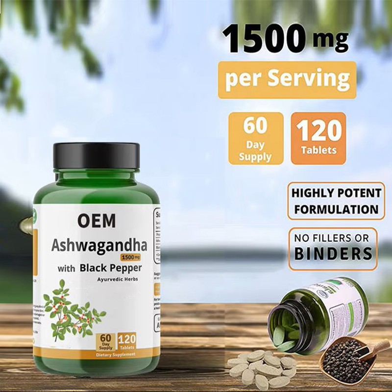 Ashwagandha Tablets Supplier - OEM 1500mg Stress Relief Energy