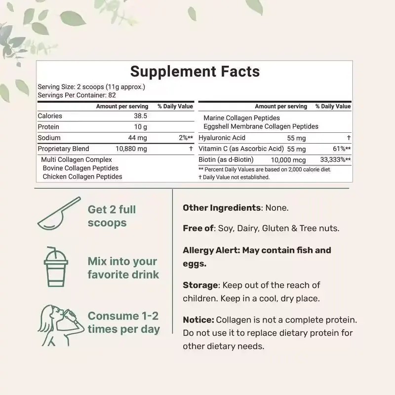 Collagen Peptides Powder Manufacturer - OEM Marine Bovine Vitamin C