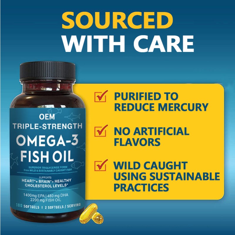 Fish Oil Softgels Manufacturer - OEM Omega 3 DHA EPA Heart Brain