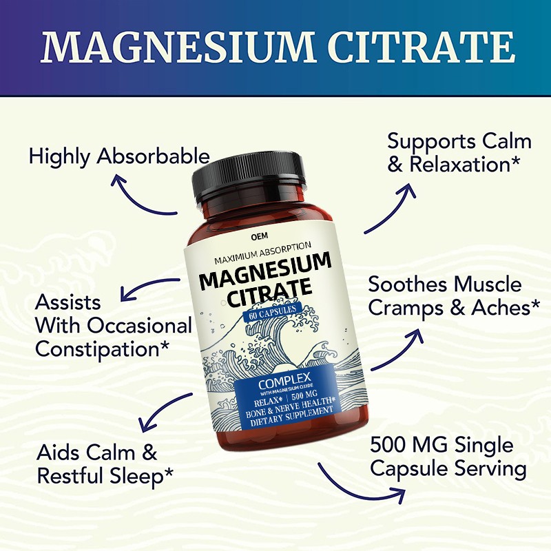 Magnesium Capsules Factory - OEM Relaxation Brain Citrate Glycinate