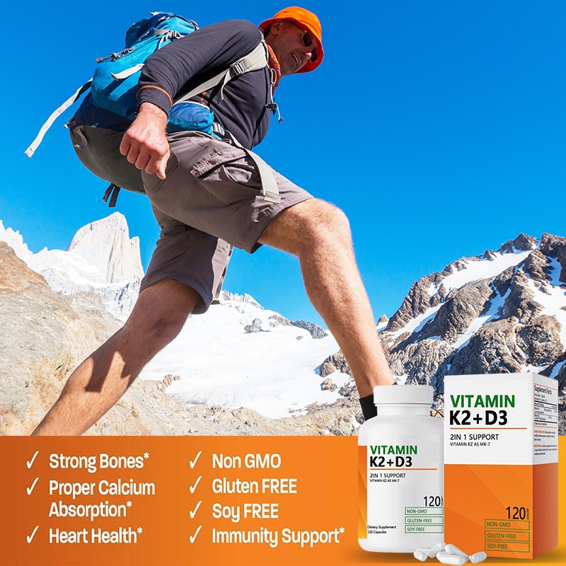 Vitamin D3 K2 Capsules Factory - OEM 5000iu Immune Bone Teeth