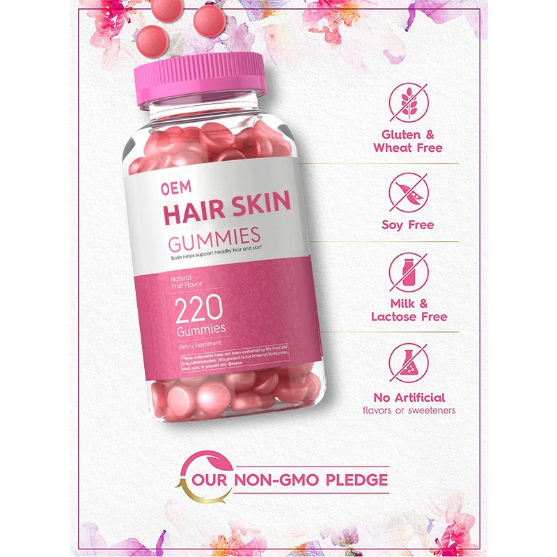 Collagen Gummies Factory - OEM Biotin Keratin Women Soft Candy
