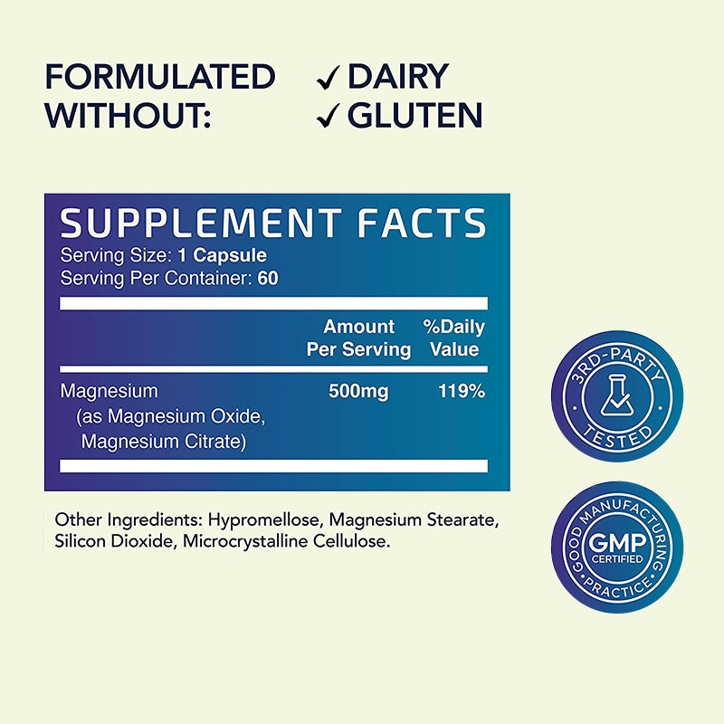 Magnesium Capsules Factory - OEM Relaxation Brain Citrate Glycinate