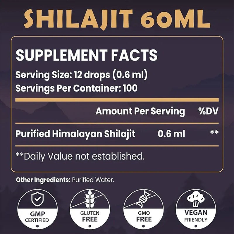 Shilajit Drops Manufacturer - OEM Energy Endurance Immune Brain