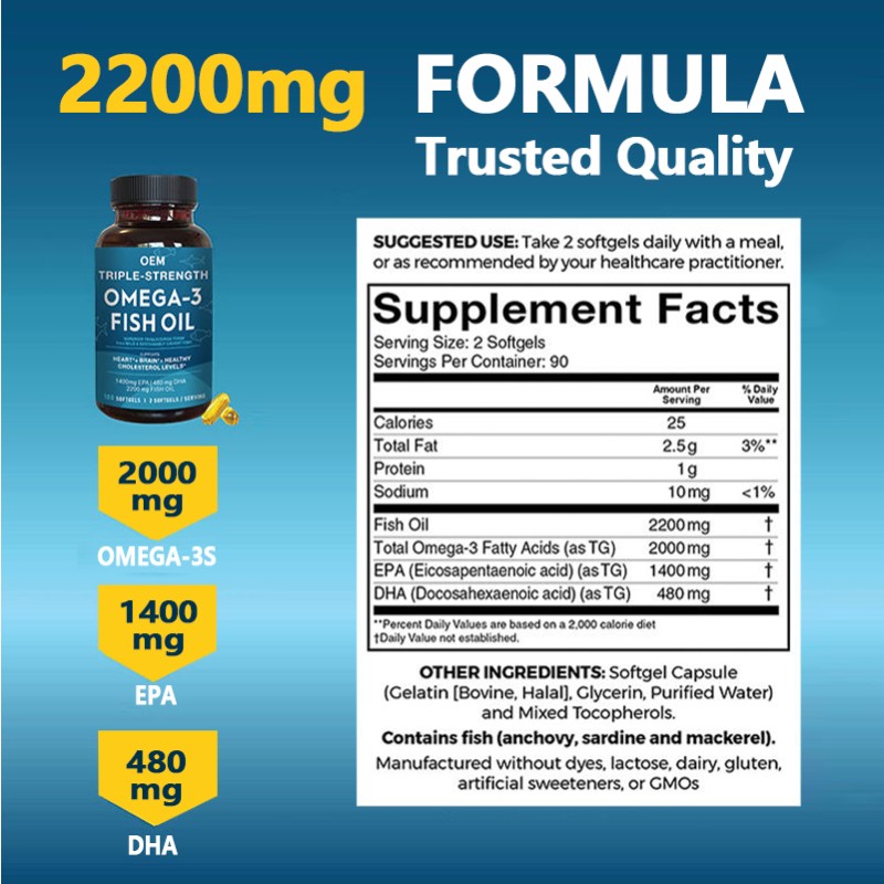 Omega 3 Softgels Manufacturer - OEM DHA EPA Brain Eye Support