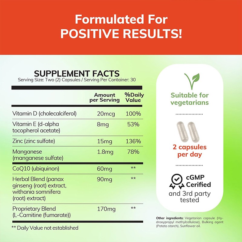 Male Fertility Capsules Manufacturer - OEM Sperm Energy Zinc Antioxidant