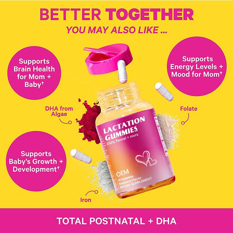 Lactation Gummies Manufacturer - OEM Fenugreek Moringa Breast Milk