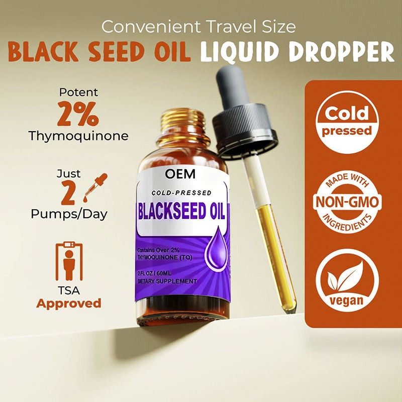 Black Seed Oil Drops Supplier - OEM 2% Thymoquinone Skin Hair