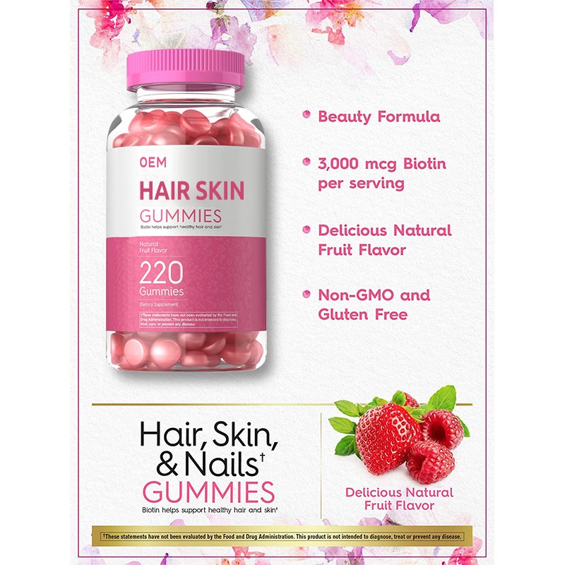 Collagen Gummies Factory - OEM Biotin Keratin Women Soft Candy