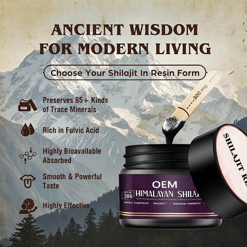 Shilajit Resin Supplier - OEM Immune Support Minerals Fulvic Acid
