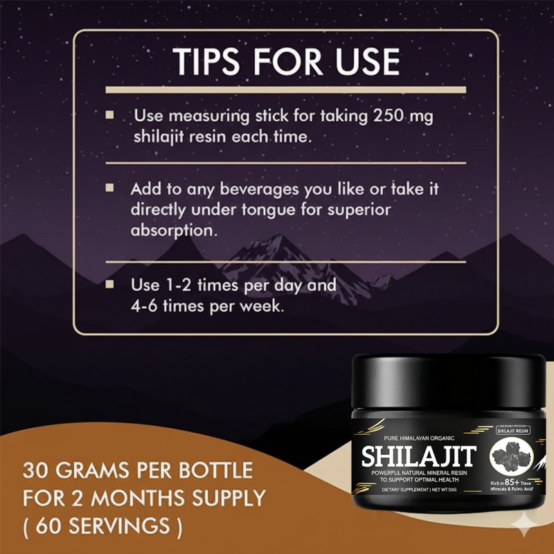 Shilajit Resin Factory - OEM 500mg Fulvic Acid Energy Boost