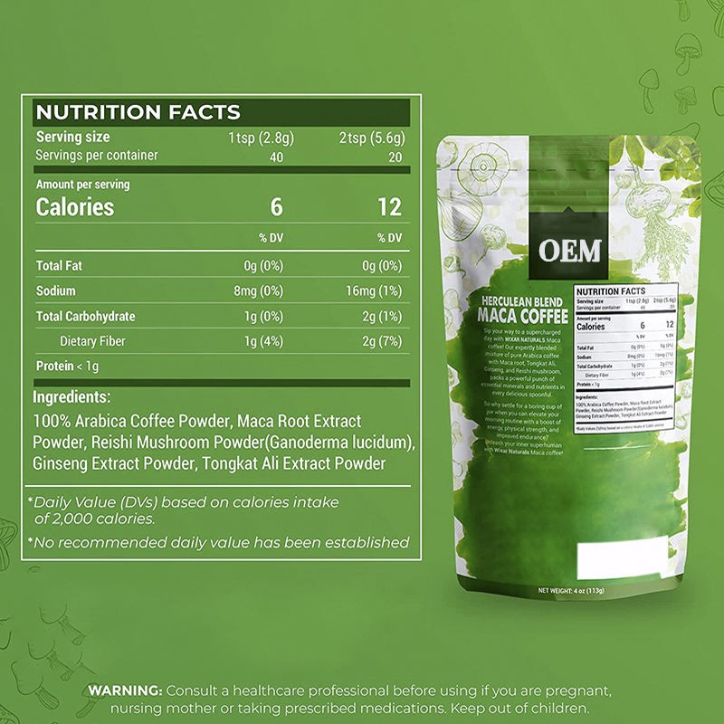 Maca Coffee Manufacturer - OEM Maca Reishi Ginseng Tongkat Ali