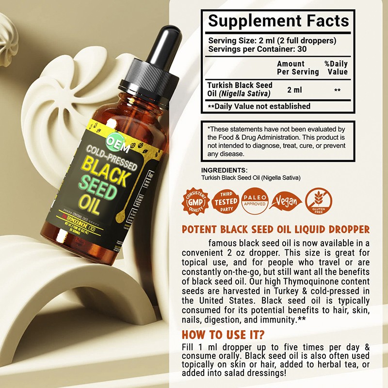 Black Seed Oil Drops Manufacturer - OEM Joints Immune System Support