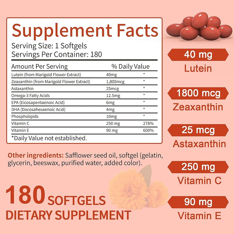 Lutein Softgels Factory - OEM Vitamin C E Eye Skin Antioxidant