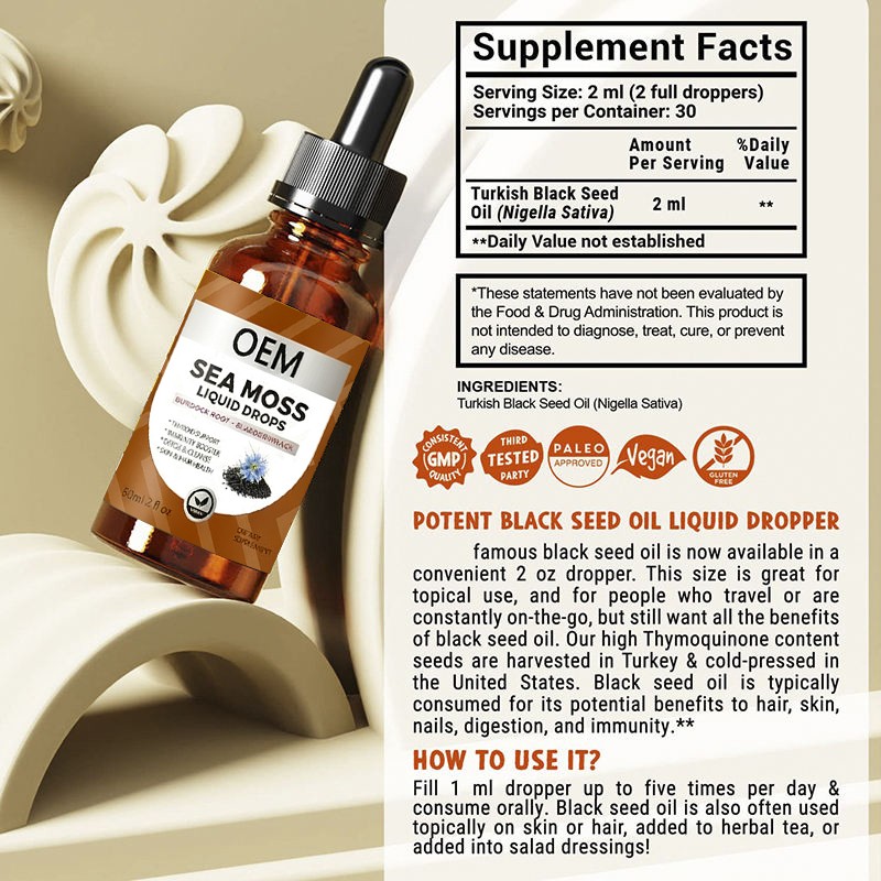 Black Seed Oil Factory - OEM Cold Pressed Nigella Sativa Immune