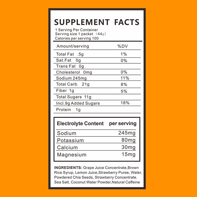 Energy Gel Supplier - OEM Fast Absorbing Carbohydrates Electrolytes