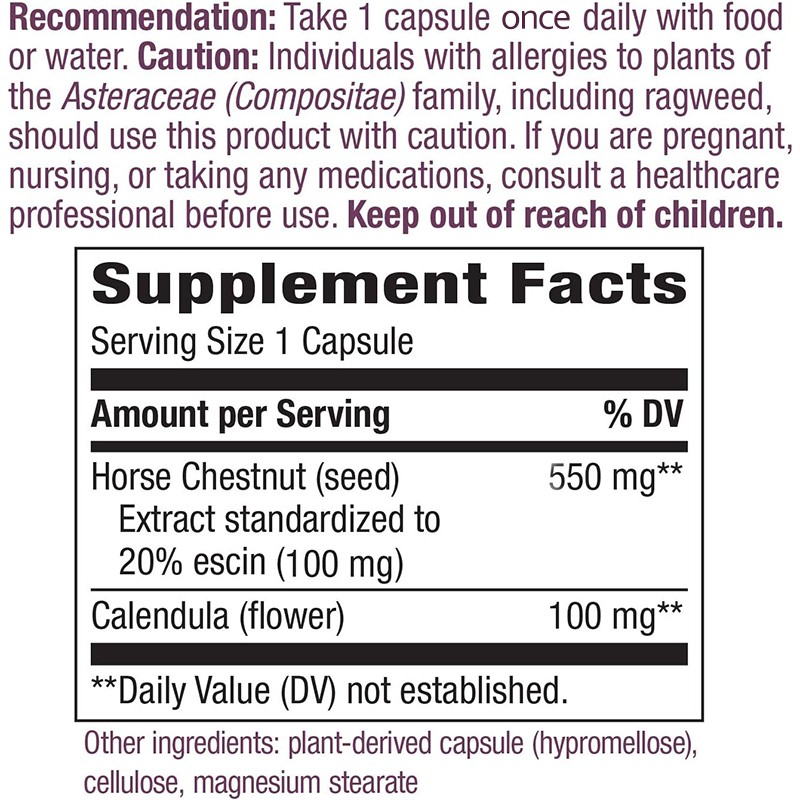 Horse Chestnut Capsules Factory - OEM 500mg Vein Health 120 Vegan