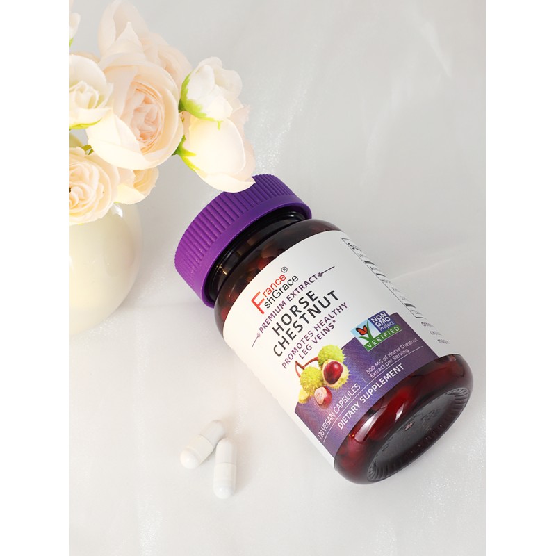 Horse Chestnut Capsules Factory - OEM 500mg Vein Health 120 Vegan