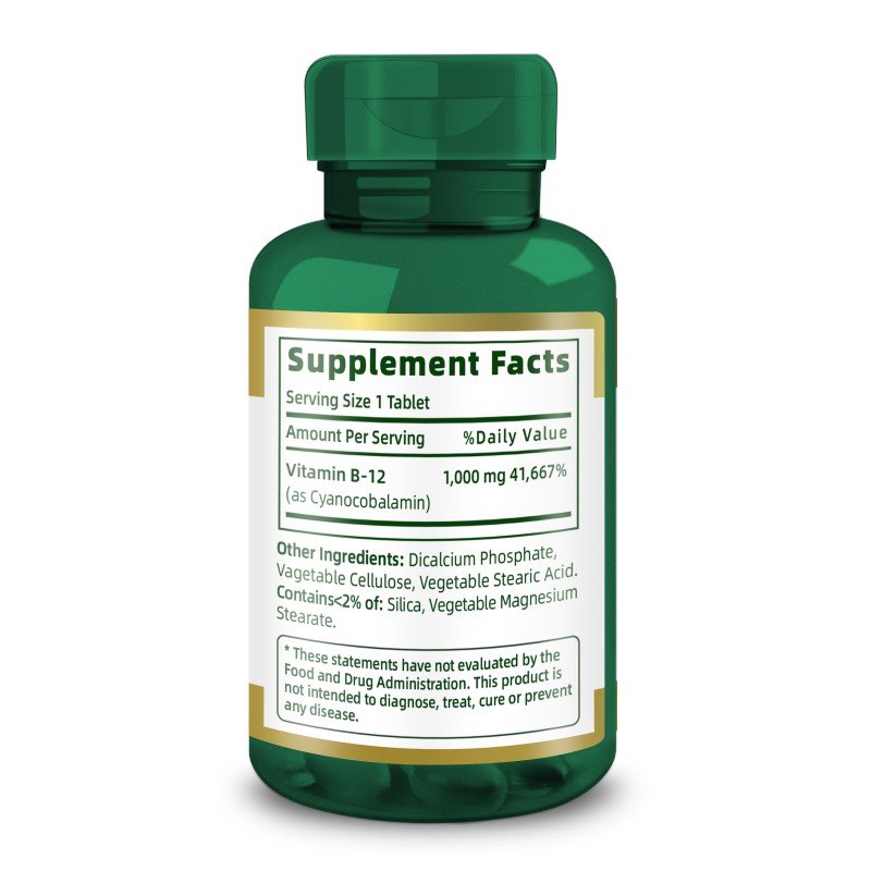 Vitamin B12 Tablets Manufacturer - OEM 1000mcg Energy Metabolism Nervous System