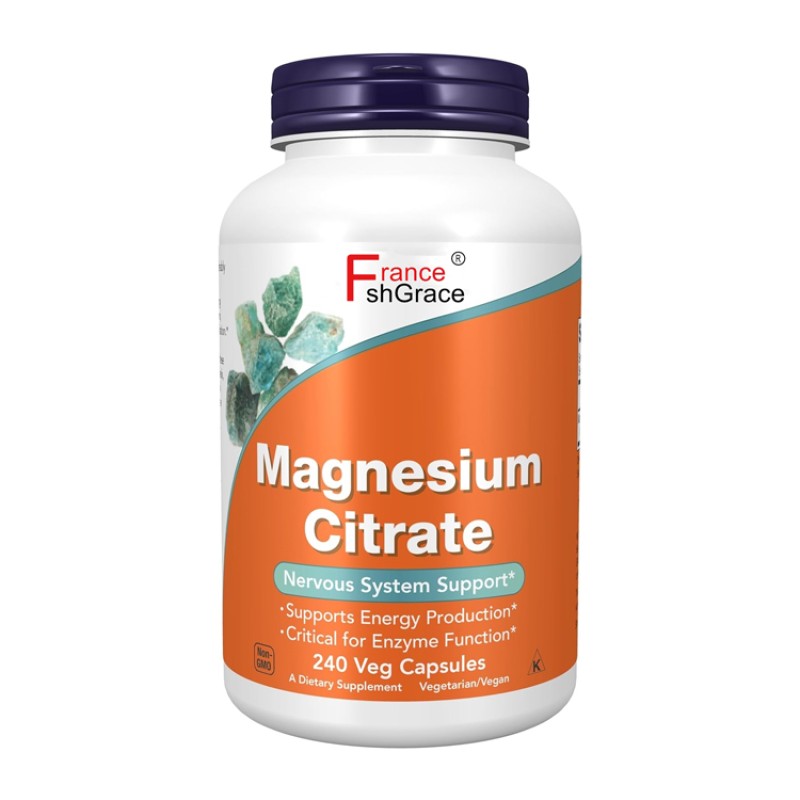 Magnesium Citrate Capsules Manufacturer - OEM Enzyme Nervous System 240 Veggie