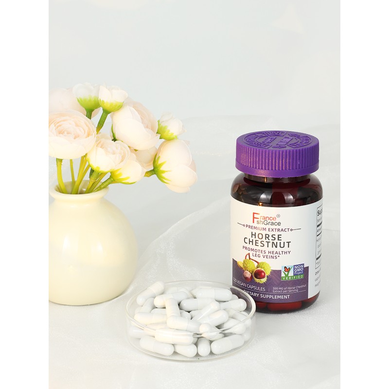 Horse Chestnut Capsules Factory - OEM 500mg Vein Health 120 Vegan