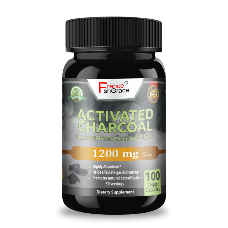 Activated Charcoal Capsules Supplier - OEM 1200mg Healthy Lifestyle 100 Caps