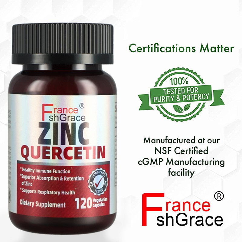 Zinc Quercetin Capsules Supplier - OEM 120 Vegetarian Antioxidant Immune Support