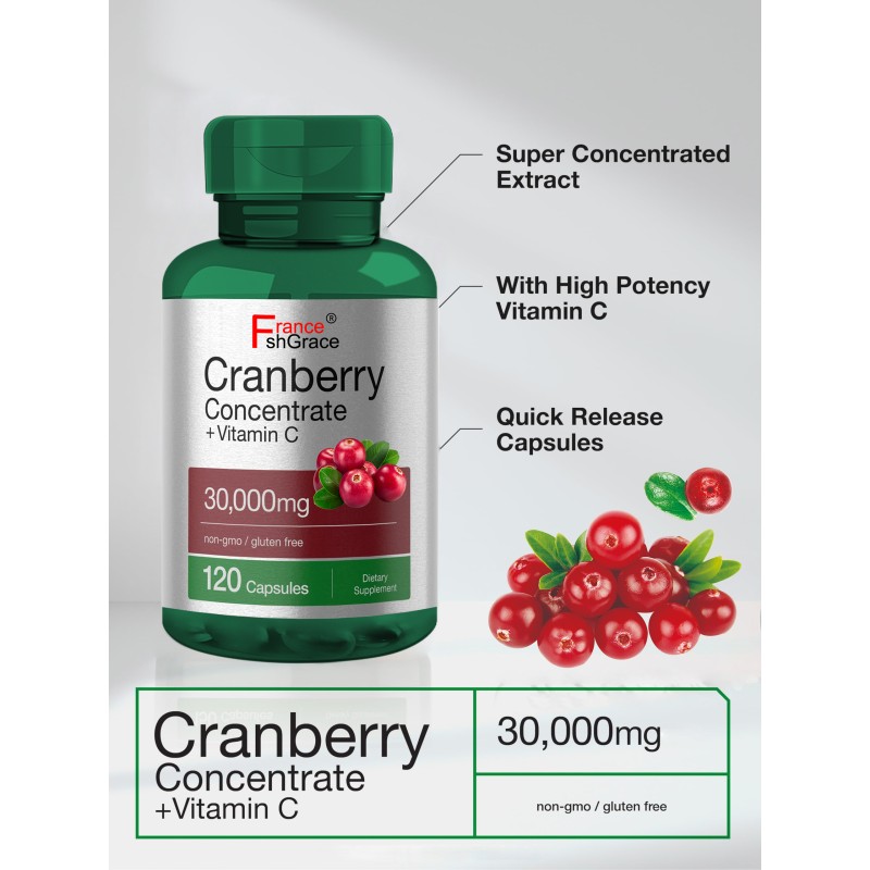 Cranberry Capsules Factory - OEM 30000mg Vitamin C Triple Strength