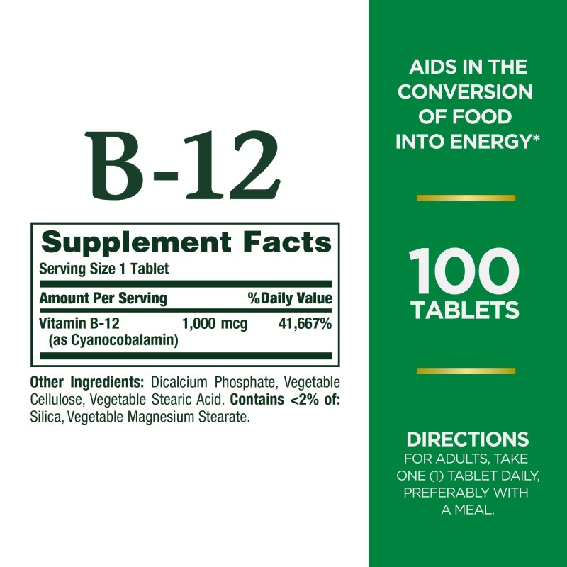 Vitamin B12 Tablets Manufacturer - OEM 1000mcg Energy Metabolism Nervous System