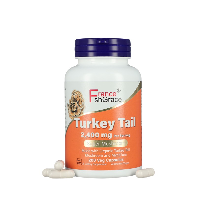 Turkey Tail Capsules Supplier - OEM 300mg Mushroom Extract 200 Count
