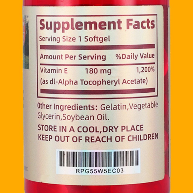 Vitamin E Softgels Manufacturer - OEM 400iu Immune Muscle Function Men Women