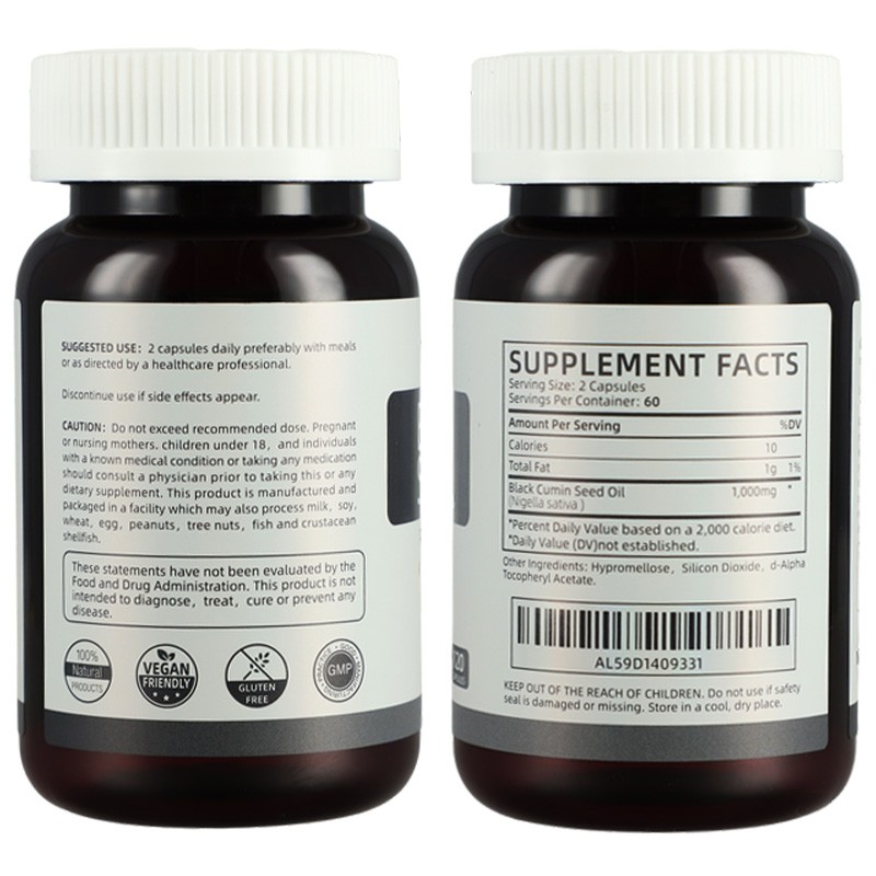 Oregano Oil Softgels Supplier - OEM Black Seed Oil Hair Growth Adult