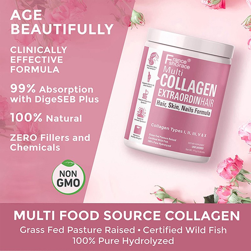 Collagen Peptides Powder Factory - OEM Hyaluronic Acid Vitamin C Custom