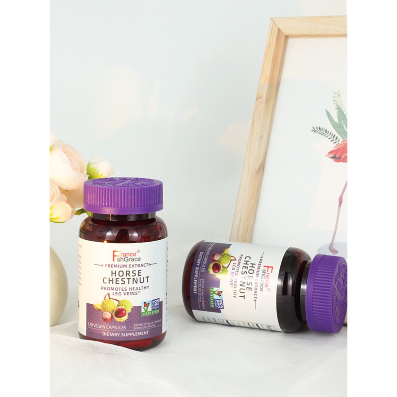 Horse Chestnut Capsules Factory - OEM 500mg Vein Health 120 Vegan