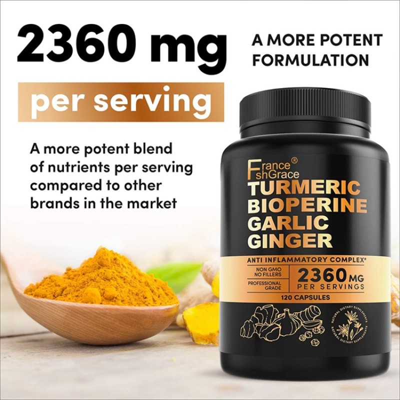 Turmeric Capsules Manufacturer - OEM 120 Capsules Bioperine Anti Inflammatory