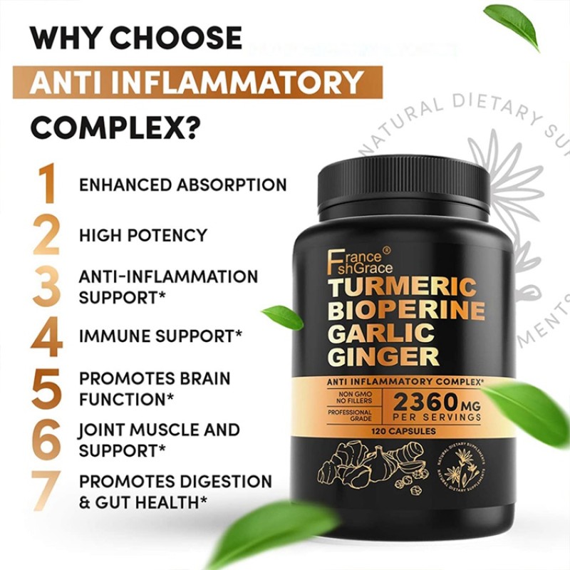 Turmeric Capsules Manufacturer - OEM 120 Capsules Bioperine Anti Inflammatory