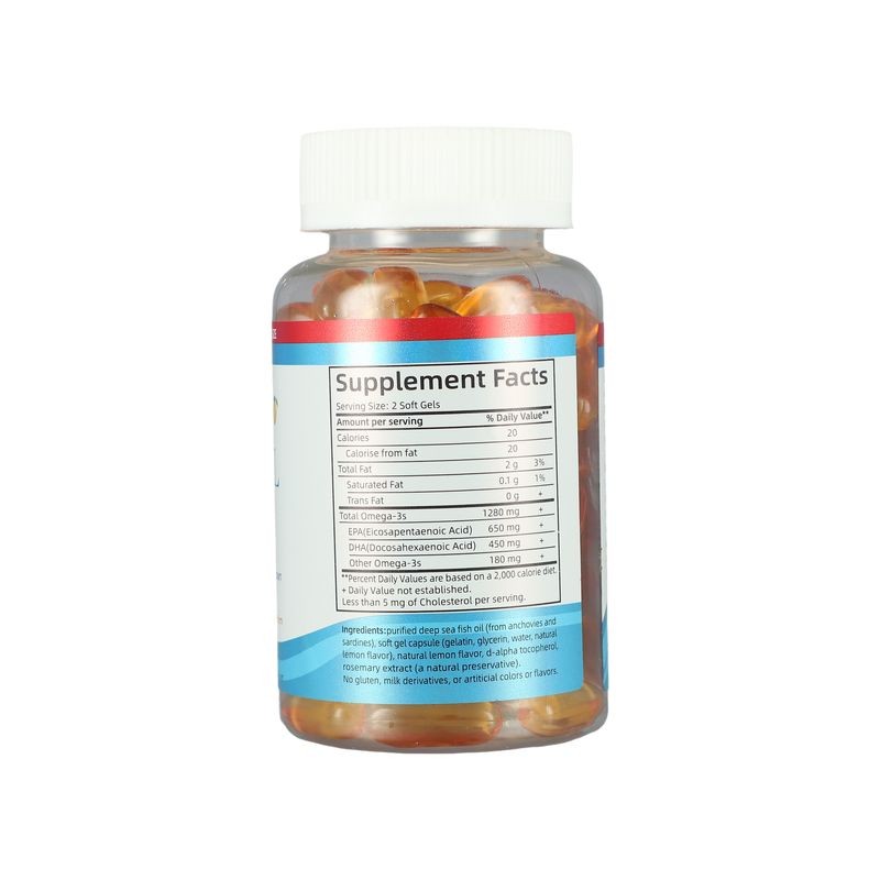 Omega 3 Fish Oil Capsule Manufacturer - OEM 1280mg Brain Heart Health 90 Softgels