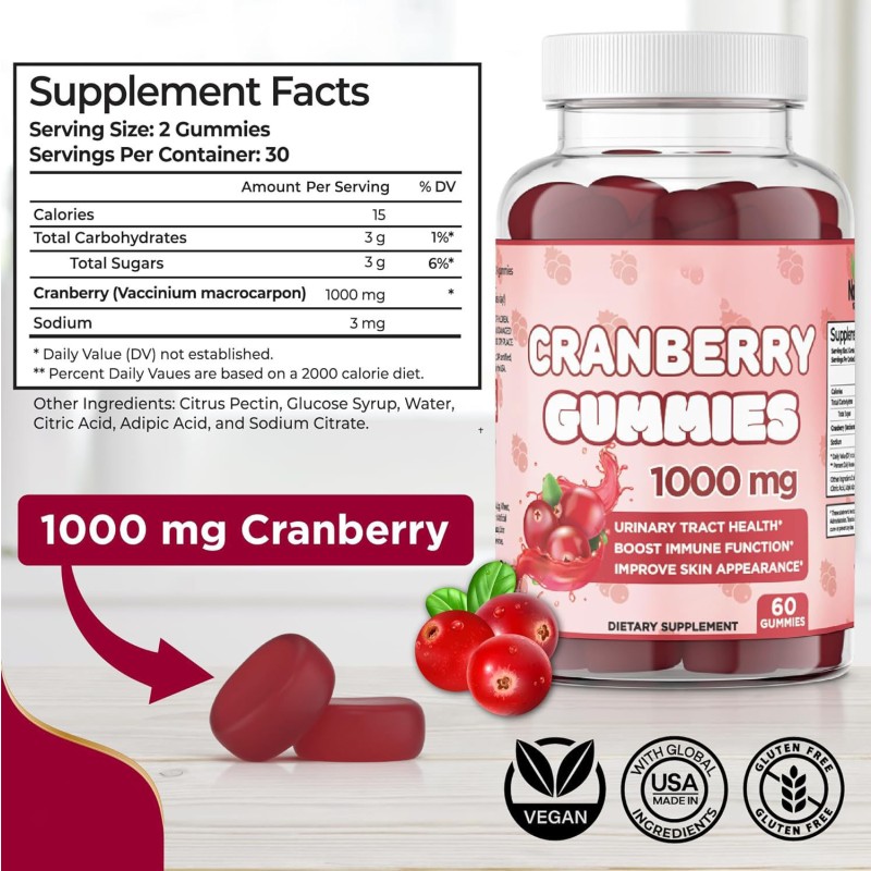 Cranberry Gummies Supplier - Vegetarian Urinary Tract Health