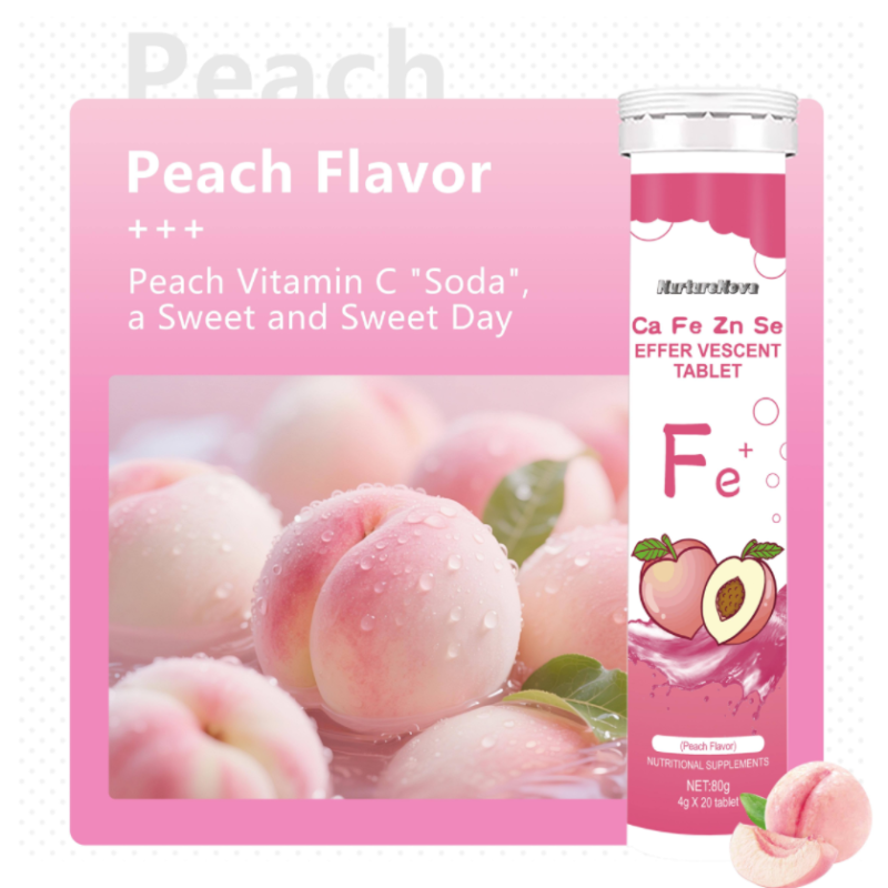 Vitamin C Effervescent Tablets Supplier - Peach Flavor 20 Pieces