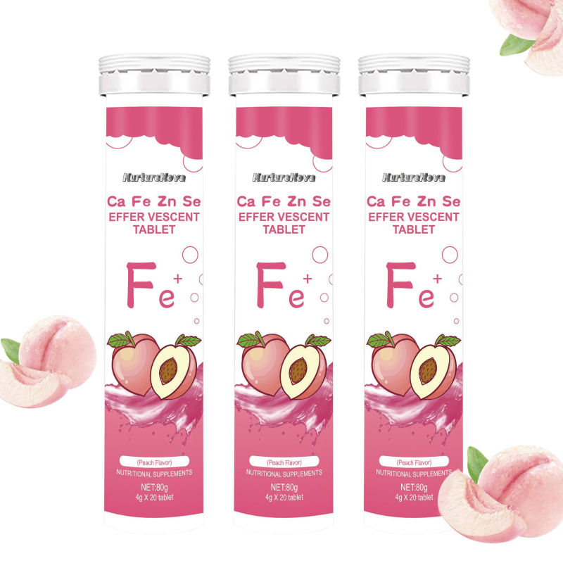 Vitamin C Effervescent Tablets Supplier - Peach Flavor 20 Pieces