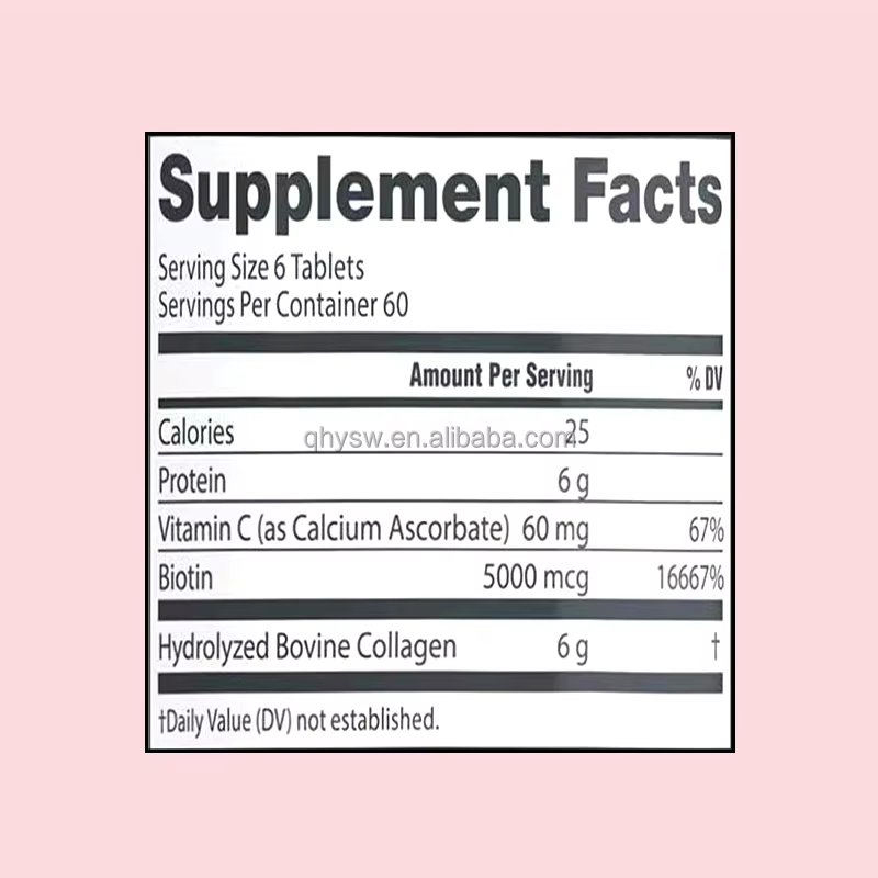 Collagen Tablets Factory - Hydrolyzed Bovine Vitamin C Biotin