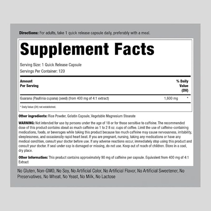 Guarana Capsules Factory - Natural Energy Physical Performance